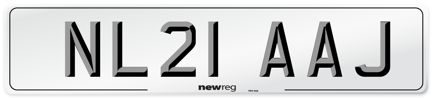 NL21 AAJ Number Plate from New Reg
